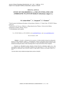 Study of chlorophyll a and b in etiolated and androgenic plants of barley