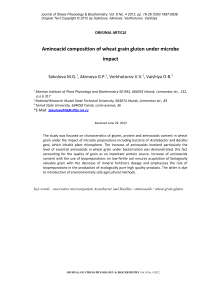 Аминокислотная композиция пшеничного глютена пшеницы под воздействием микробов