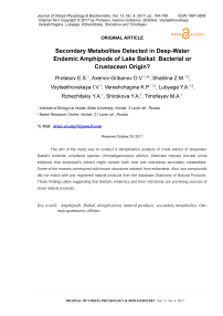 Вторичные метаболиты, обнаруженные в глубоководных эндемичных амфиподах озера Байкал: бактериальное или ракообразное происхождение?