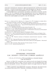 Кремневые скопления как элемент структуры стоянки Зарайск В