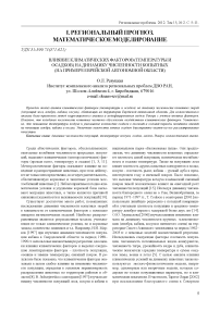 Влияние климатических факторов (температуры и осадков) на динамику численности копытных (на примере Еврейской автономной области)