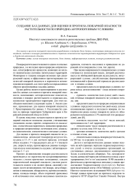 Создание баз данных для оценки и прогноза пожарной опасности растительности по природно-антропогенным условиям