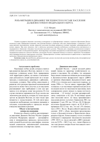 Роль миграции в динамике численности и составе населения Дальневосточного федерального округа