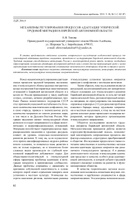 Механизмы регулирования процессов адаптации этнической трудовой миграции в Еврейской автономной области
