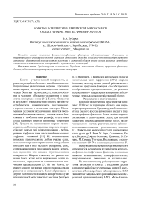 Болота на территории еврейской автономной области и факторы их формирования