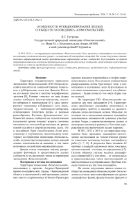 Особенности функционирования лесных сообществ заповедника «Комсомольский»