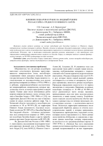 Оценка состояния малых рек Еврейской автономной области в районах осушительной мелиорации в периоды с различным уровнем затопления пойм