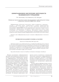 Информационное обеспечение деятельности медицинского учреждения