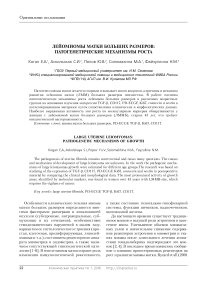 Лейомиомы матки больших размеров: патогенетические механизмы роста