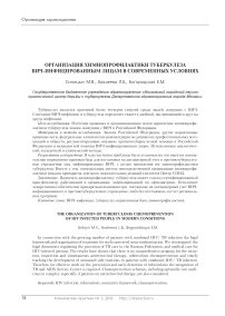 Организация химиопрофилактики туберкулеза ВИЧ-инфицированным лицам в современных условиях