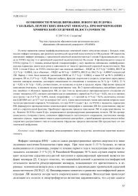 Особенности ремоделирования левого желудочка у больных, перенесших инфаркт миокарда, при формировании хронической сердечной недостаточности