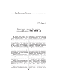 Динамика качества жизни жителей России (1994–2010 гг.)