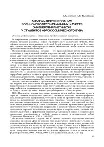 Модель формирования военно-профессиональных качеств офицеров-ракетчиков у студентов аэрокосмического вуза