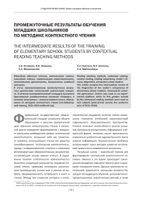 Промежуточные результаты обучения младших школьников по методике контекстного чтения
