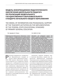 Модель информационно-педагогического обеспечения деятельности педагога по реализации федерального государственного образовательного стандарта начального общего образования