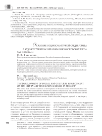 Освоение социокультурной среды города в художественном образовании московских школ