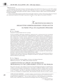 Конкурентоспособность библиотечно-информационных специалистов на рынке труда: исследование проблемы