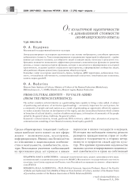 От культурной идентичности к добавленной стоимости (из французского опыта)