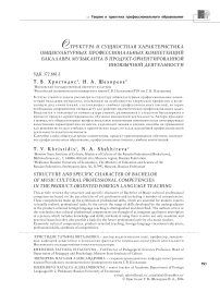 Структура и сущностная характеристика общекультурных профессиональных компетенций бакалавра музыканта в продукт-ориентированной иноязычной деятельности