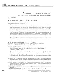 Коммуникативный потенциал современных художественных практик