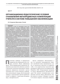 Организационно-педагогические условия становления метапредметных компетенций учителя в системе повышения квалификации