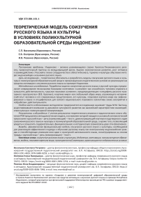 Теоретическая модель соизучения русского языка и культуры в условиях поликультурной образовательной среды Индонезии