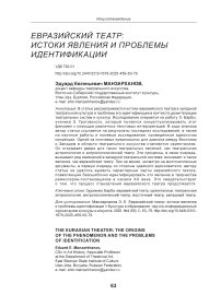 Евразийский театр: истоки явления и проблемы идентификации
