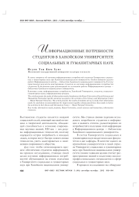 Информационные потребности студентов в Ханойском университете социальных и гуманитарных наук