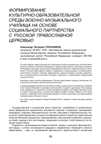 Формирование культурно-образовательной среды военно-музыкального училища на основе социального партнёрства с Русской православной церковью