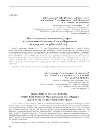 Новые данные по каменной индустрии скального навеса Малишина стена в Черногории (по результатам работ в 2017 году)