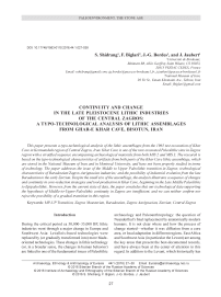 Continuity and change in the late Pleistocene lithic industries of the Central Zagros: a typo-technological analysis of lithic assemblages from Ghar-e Khar cave, Bisotun, Iran