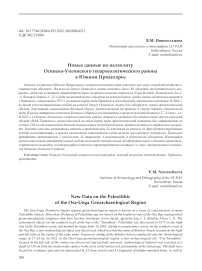 Новые данные по палеолиту Осинско-Унгинского геоархеологического района в Южном Приангарье