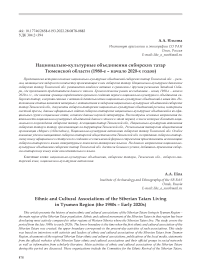 Национально-культурные объединения сибирских татар Тюменской области (1980-е - начало 2020-х годов)