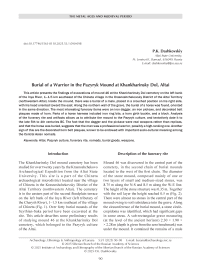 Burial of a Warrior in the Pazyryk Mound at Khankharinsky Dol, Altai