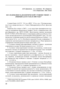 Исследования палеолитической стоянки Тинит-1 (Южный Дагестан) в 2008 году