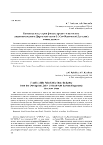 Каменная индустрия финала среднего палеолита с местонахождения Дарвагчай-залив-1 (Юго-Восточный Дагестан): новые данные