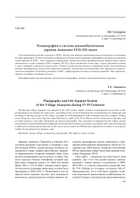 Планиграфия и система жизнеобеспечения деревни Ананьино XVII-XIX веков