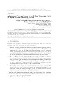 Information flow and usage in an e-shop operating within an agent-based e-commerce system