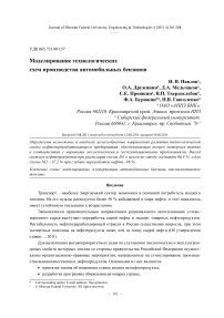 Моделирование технологических схем производства автомобильных бензинов