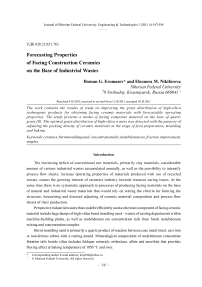 Forecasting properties of facing construction ceramics on the base of industrial wastes