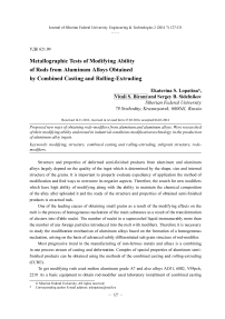 Metallographic tests of modifying ability of rods from aluminum alloys obtained by combined casting and rolling-extruding