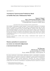 Assessment of agroecosystem productivity based on satellite data and a mathematical model