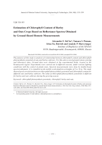 Estimation of chlorophyll content of barley and oats crops based on reflectance spectra obtained by ground-based remote measurements