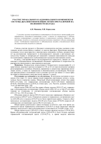 Участие торакального и абдоминального компонентов системы дыхания в вентиляции легких при различной наполненности желудка