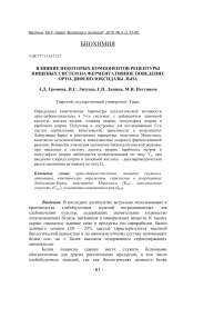 Влияние некоторых компонентов рецептуры пищевых систем на ферментативное поведение орто-дифенолоксидазы льна