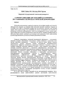 Самоорганизация дислокаций как причина нестабильности при пластической деформации