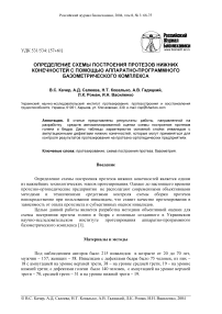 Определение схемы построения протезов нижних конечностей с помощью аппаратно-программного базометрического комплекса