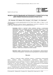 Модель нефтеотмывания загрязненного почвогрунта под действием Rhodococcus-биосурфактанта