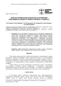 Конечно-элементный анализ восстановления клиновидного дефекта первого моляра у пациента