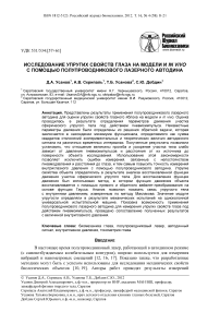 Исследование упругих свойств глаза на модели и in vivo с помощью полупроводникового лазерного автодина